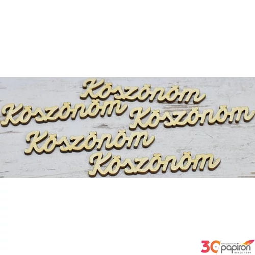 Fa felirat tábla Köszönöm 9cmx2cmx3mm 5db/cs