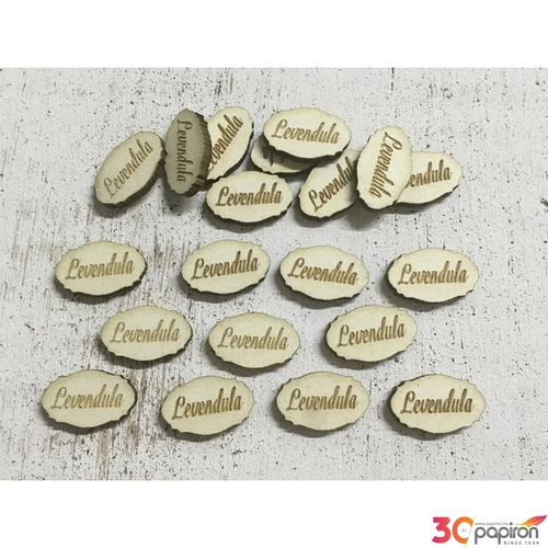 Fa felirat tábla Levendula mini 2cmx1.3cmx3mm 20db/cs