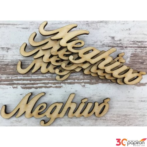 Fa felirat tábla Meghívó 9, 5cm 5db/cs