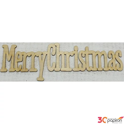 Fa felirat tábla Merry Christmas 31x10cm