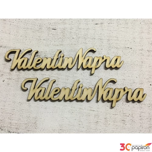 Fa felirat tábla Valentin napra 15cmx2.3cmx3mm 2db/cs