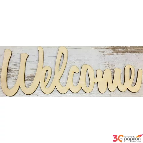 Fa felirat tábla Welcome 24, 5x9.5cm