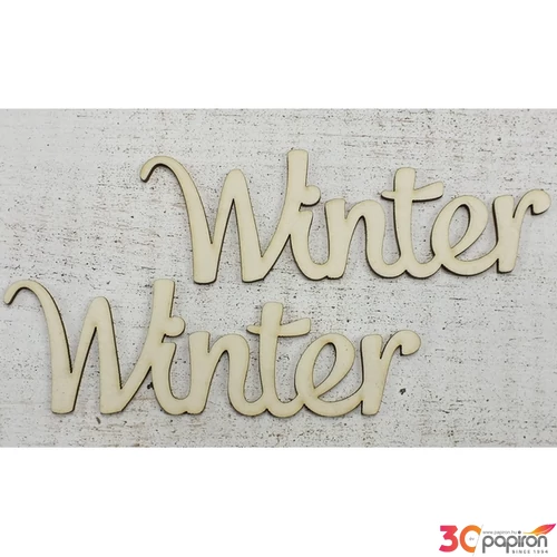 Fa felirat tábla Winter 15cmx5cmx3mm 2db/cs