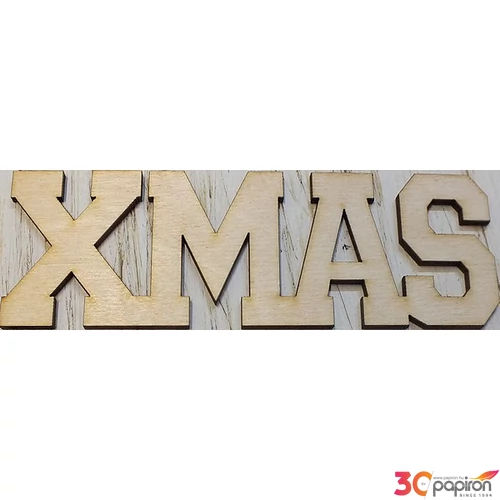 Fa felirat tábla Xmas 15cm 2db/cs