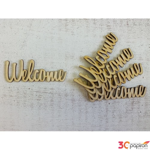 Fa felirat Welcome 9, 5cmx3mm 5db/cs