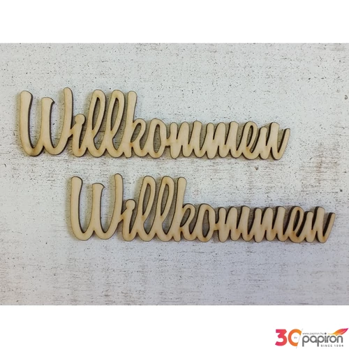 Fa felirat Willkommen 15cmx3mm 2db/cs