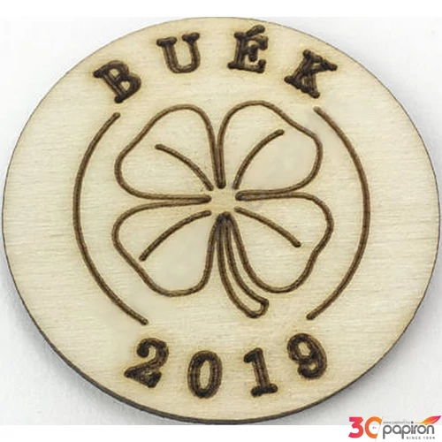 Fa figura - BUÉK- lóherés érme natúr, 4, 5x4, 5x0, 3cm-es tallér CRL6225
