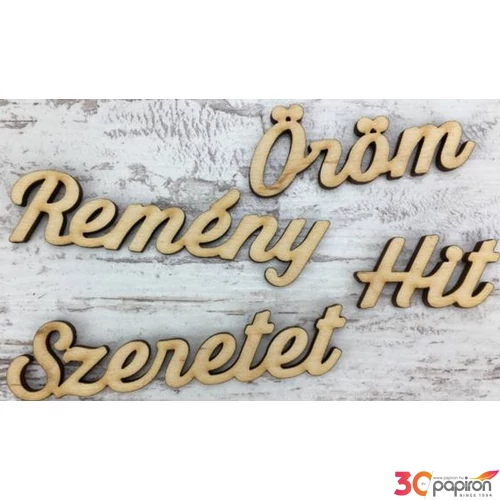 Fa figura adventi szavak Hit Remény Szeretet Öröm 4db/cs