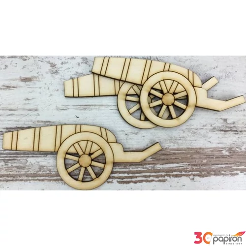 Fa figura ágyú várjáték 11, 5 cm natúr 3db/cs