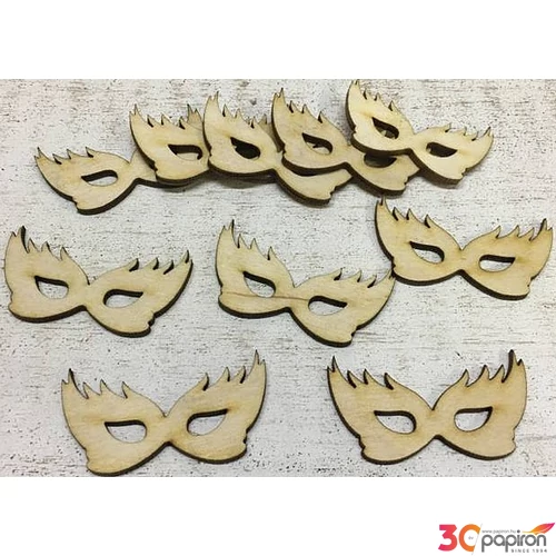 Fa figura álarc farsangi álarc 5cmx2.8cmx3mm 10db/cs