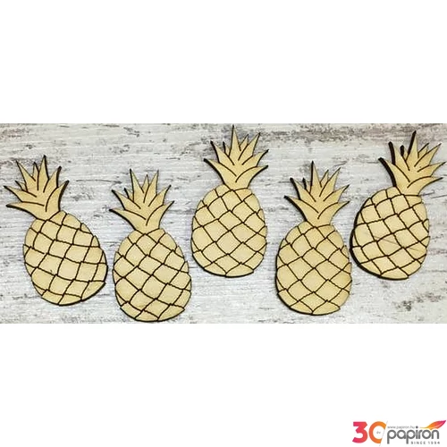 Fa figura ananász ananász 6cmx2.8cmx3mm 5db/cs