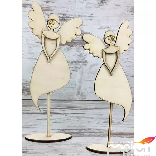 Fa figura angyal szett kreatív - lapra szerelt 19.5x7cm 2db/cs