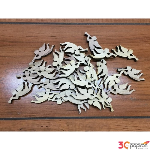 Fa figura angyalka angyalkák natúr vegyes 5.2cmx2cmx5mm 30db/cs