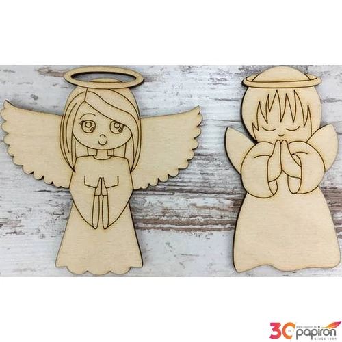 Fa figura angyalka kétféle angyalka 10cmx3mm 2db/cs
