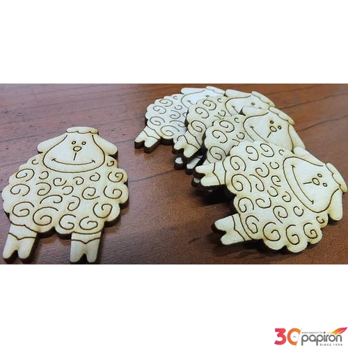 Fa figura bárány bárány 3.5cmx5cmx3mm 5db/cs