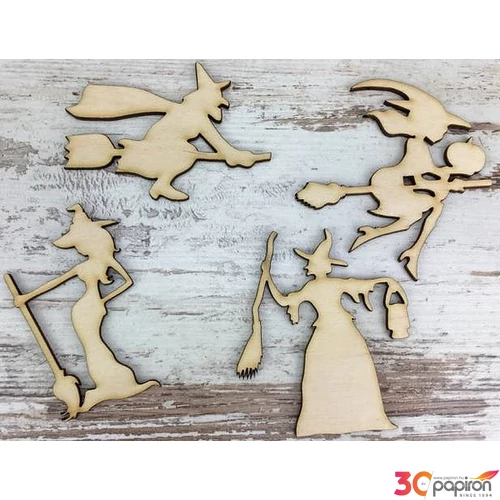 Fa figura boszorkány Halloween szett 8cm 4db/cs