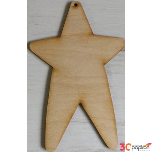 Fa figura country csillag hosszúkás 18cm 