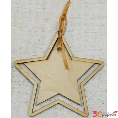 Fa figura csillag kerettel 12x12, 5cm 