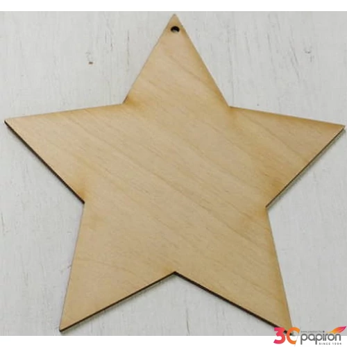 Fa figura csillag natúr 15cm