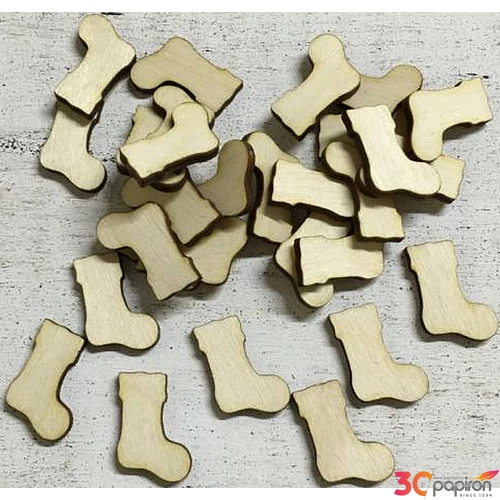 Fa figura csizma csizma karácsonyi dísz 2, 5cmx2cmx3mm 30db/cs