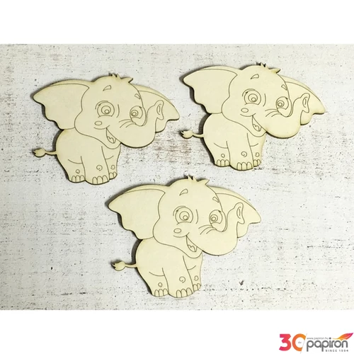 Fa figura elefánt 8cmx10cmx3mm 3db/cs