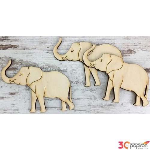 Fa figura elefánt sziluett 8cmx10cm 3db/cs