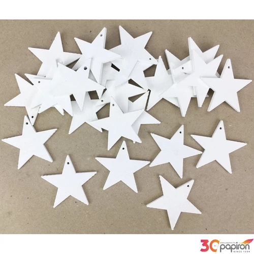 Fa figura fehér csillag 4, 5cmx3mm 25db/cs