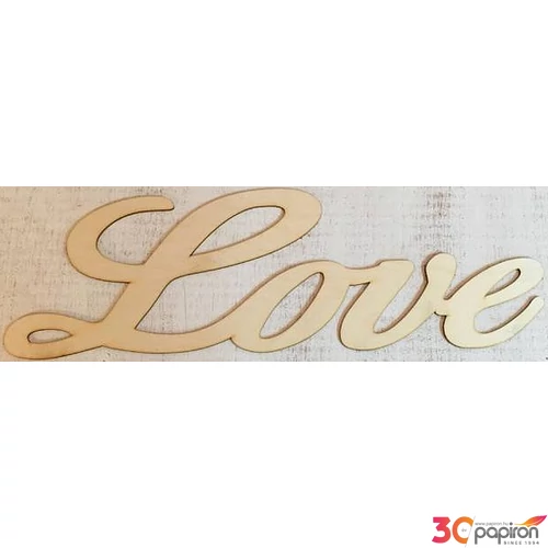 Fa figura felirat Love írott 50x16cm