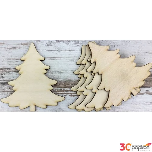 Fa figura fenyő natúr 10cm 5db/cs