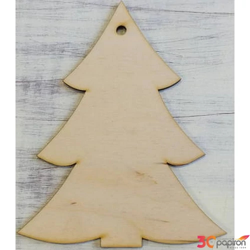 Fa figura fenyő natúr 15cm