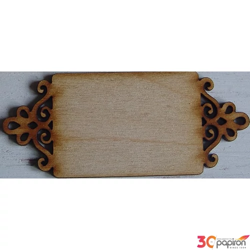 Fa figura festhető csipkés tábla 4x10cm 5db/cs