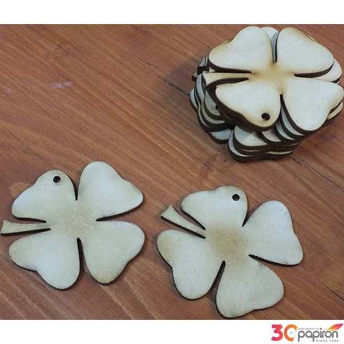 Fa figura festhető lóhere 5, 5cm 10db/cs