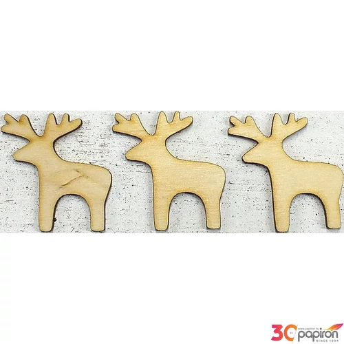 Fa figura festhető rénszarvas 5cm 10db/cs