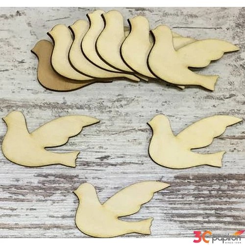 Fa figura galamb posta galamb közepes 7cmx5cmx3mm 10db/cs
