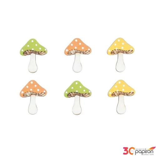Fa figura gomba 6db/csomag 3,5cm ragasztó koronggal 4247