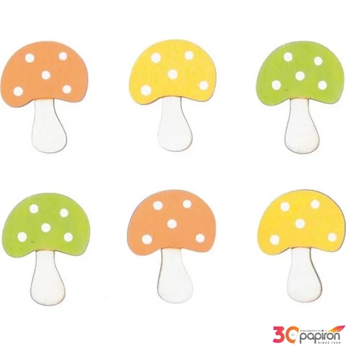 Fa figura gomba 6db/csomag 4cm ragasztó koronggal 4248