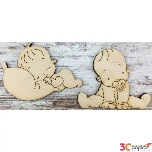 Fa figura gyerek pár natúr baba 7cm 2db/cs