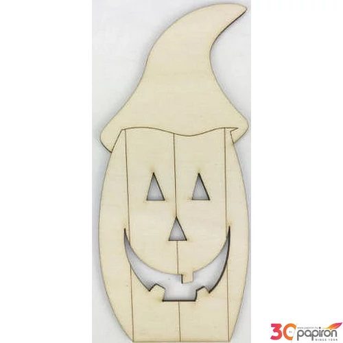 Fa figura Halloween sapkás tök 15x6.5cm