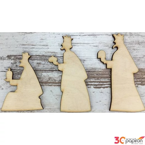 Fa figura három király betlehem 10cmx3mm 3db/cs
