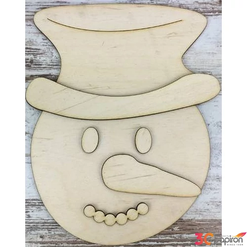 Fa figura Hóember fej több elemes 20x16cm