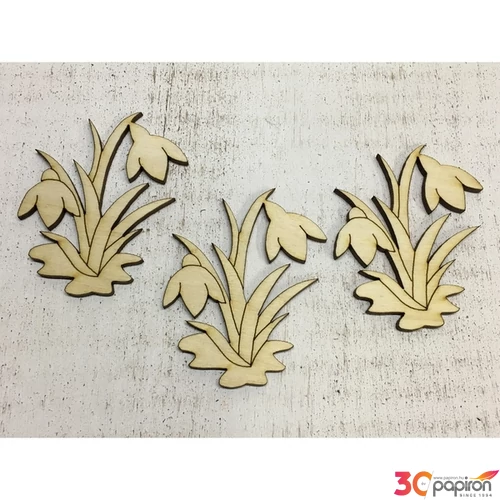 Fa figura hóvirág natúr 7cmx6.5cmx3mm 3db/cs