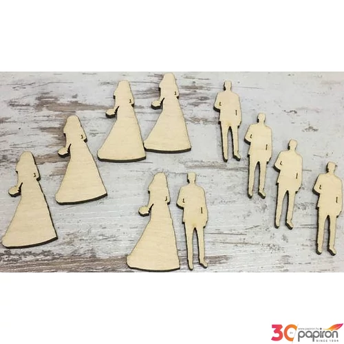 Fa figura ifjú pár szett esküvői 5cmx3mm 5-5db/cs