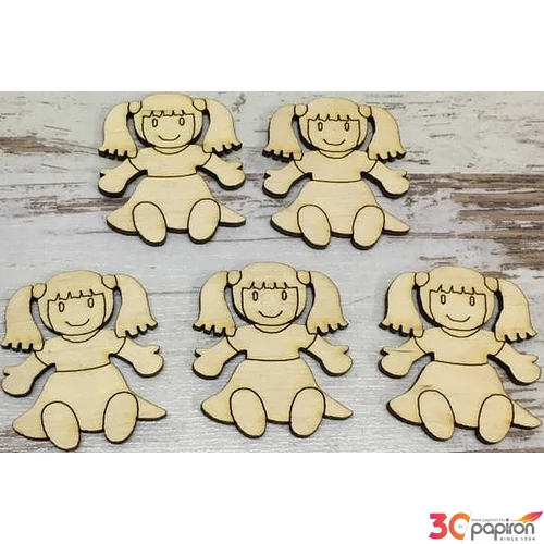 Fa figura játék baba natúr 4.3cmx5cmx3mm 5db/cs