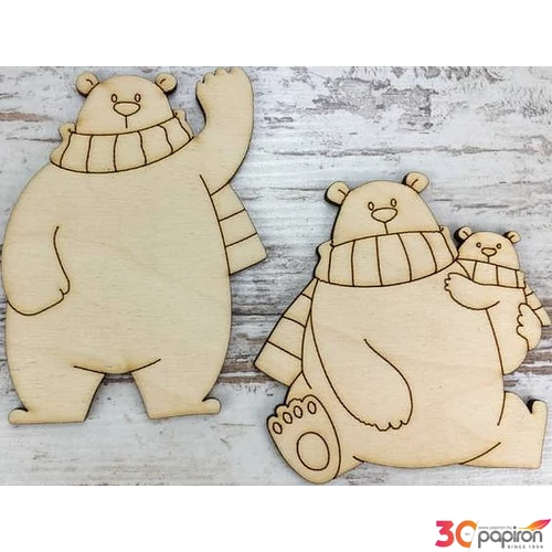 Fa figura jegesmedve sállal 10cm 2db/cs