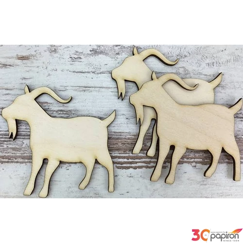 Fa figura kecske natúr 7, 5cm 3db/cs