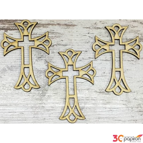 Fa figura kereszt kereszt 9.8cmx6.8cmx3mm 3db/cs