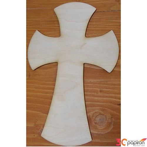 Fa figura kereszt natúr 20x13cm 