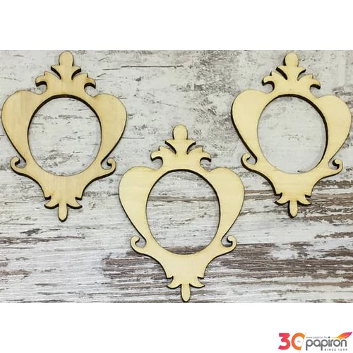 Fa figura keret Bella keret barokk 10cmx6.5cmx3mm 3db/cs