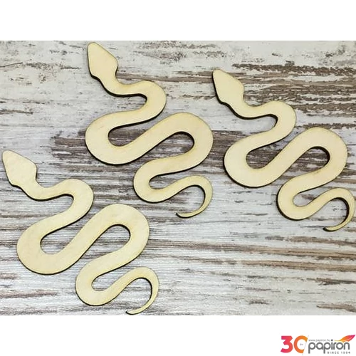 Fa figura kígyó kígyó natúr 10cmx5.5cmx3mm 3db/cs