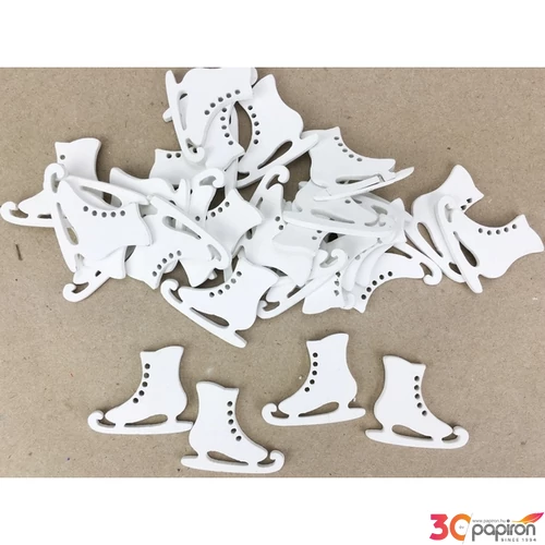 Fa figura korcsolya fehér 3cmx3mm 30db/cs
